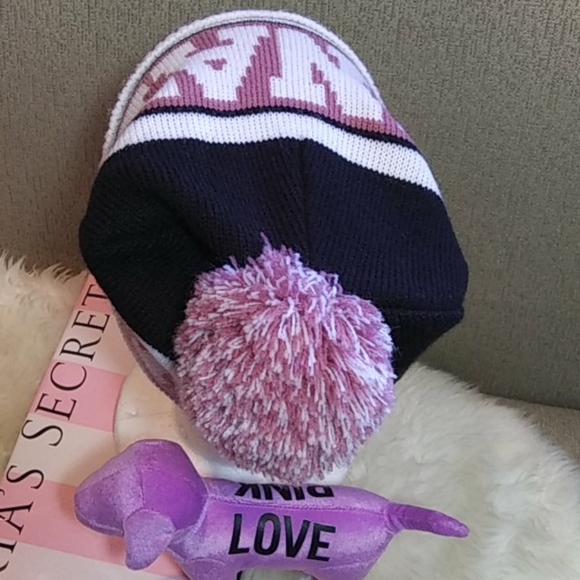 Pink Victoria Secret pom pom beanie - Picture 7 of 8